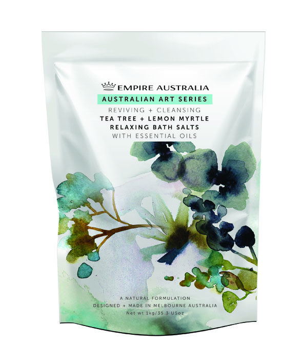 Соль для ванны EMPIRE AUSTRALIA с маслами чайного дерева и лимонного мирта, коллекция AUSTRALIAN ART