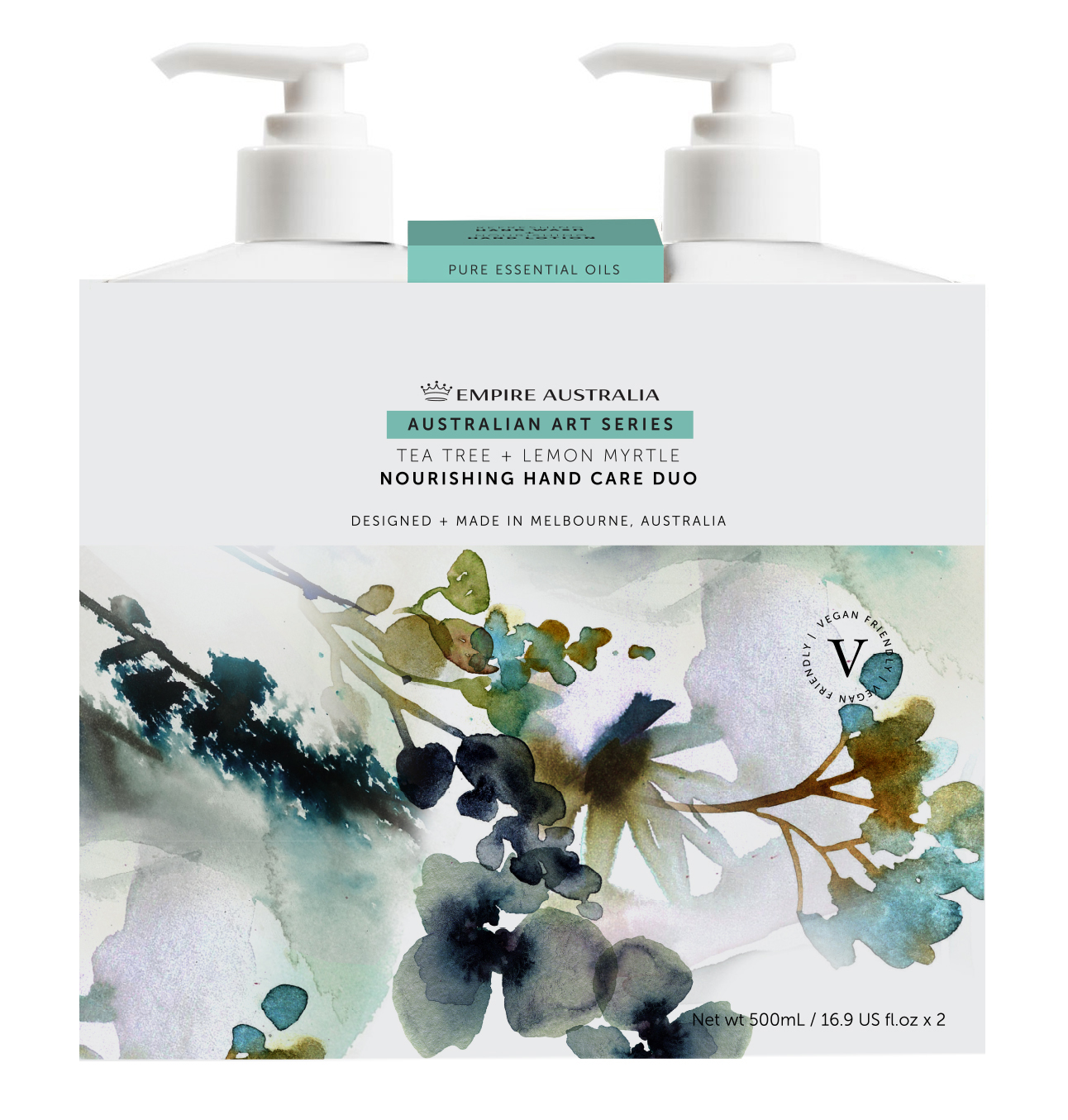Дуэт жидкого мыла и лосьона для рук EMPIRE AUSTRALIA с маслами чайного дерева и лимонного мирта