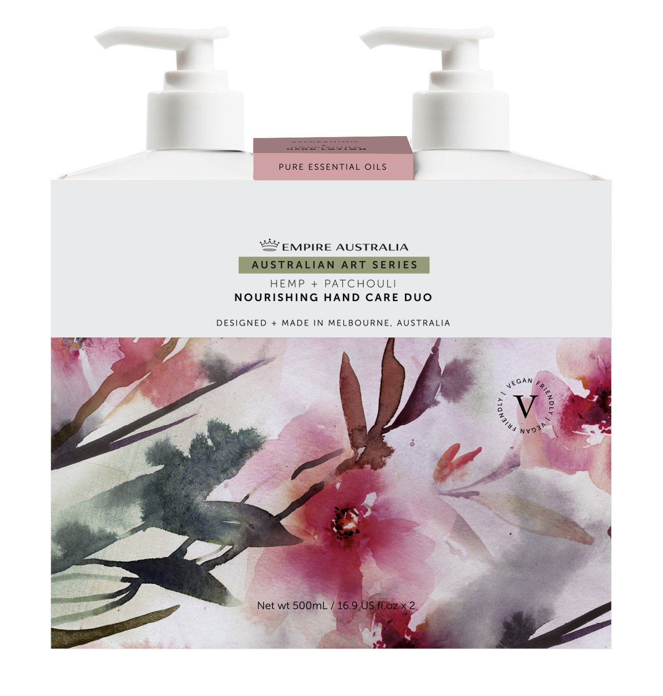 Дуэт жидкого мыла и лосьона для рук EMPIRE AUSTRALIA с маслами пачули и семян конопли