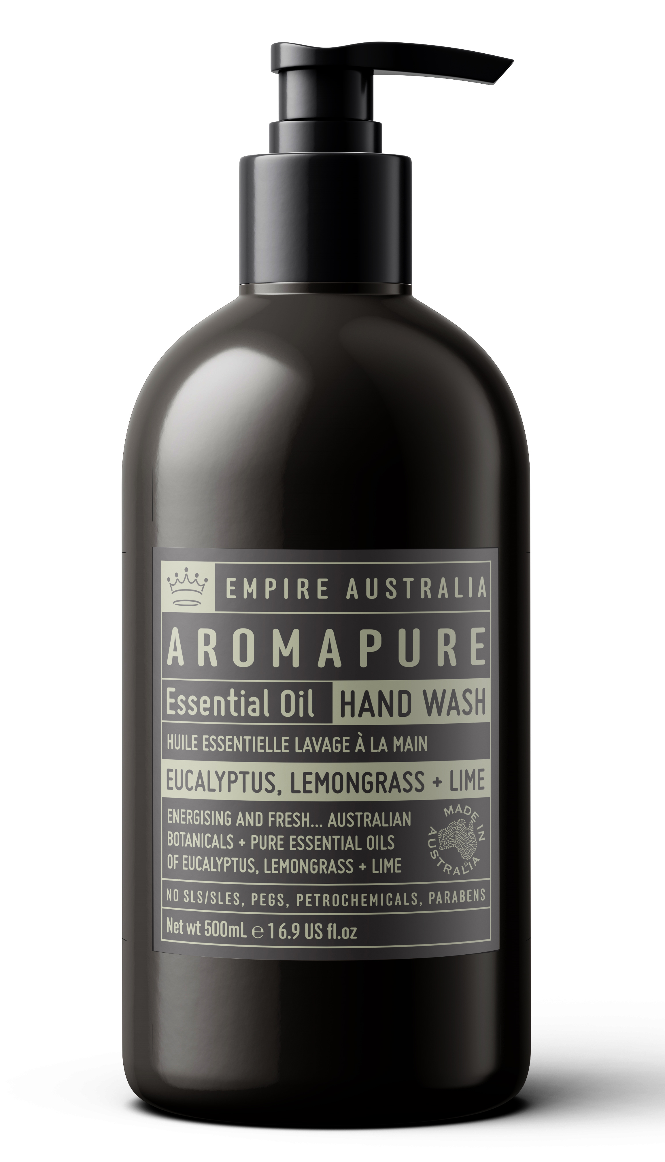 Жидкое мыло для рук EMPIRE AUSTRALIA с маслами эвкалипта, лемонграсса и лайма, коллекция AROMAPURE