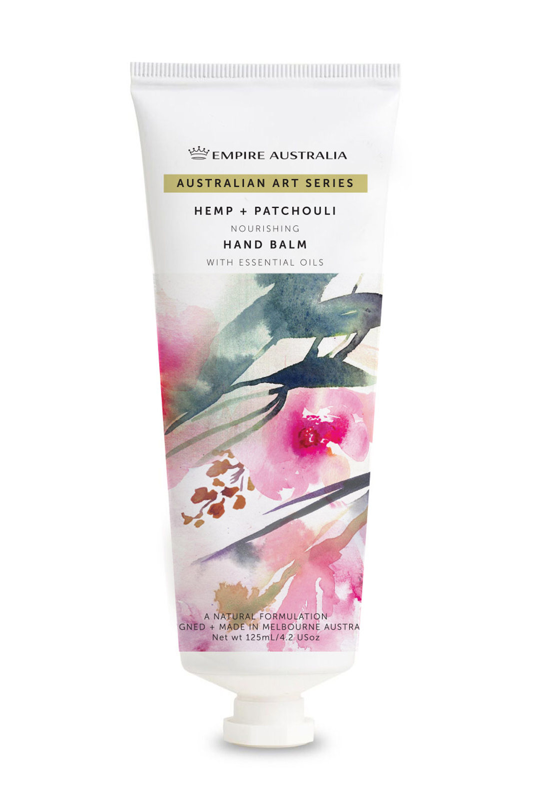 Бальзам для рук EMPIRE AUSTRALIA с маслами пачули и семян конопли, коллекция AUSTRALIAN ART, 125 мл