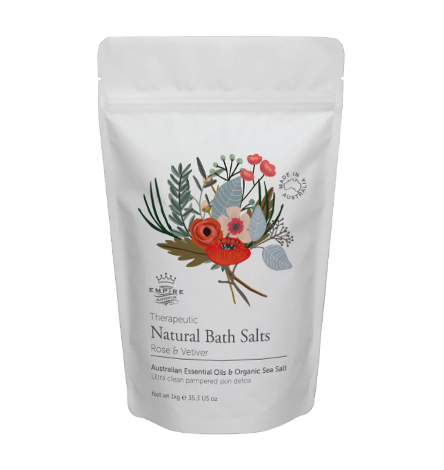 Соль для ванны EMPIRE AUSTRALIA с маслами розы и ветивера, коллекция THERAPEUTIC SERIES, 1кг