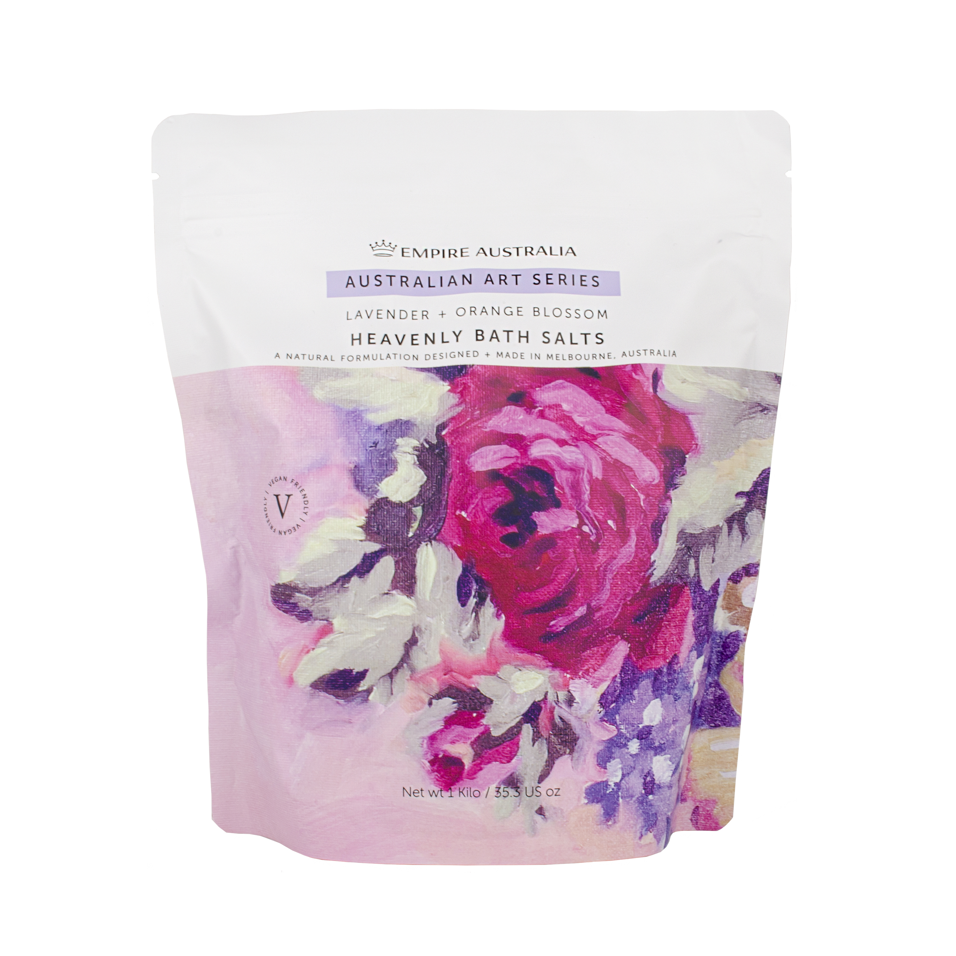 Соль для ванны EMPIRE AUSTRALIA с маслами лаванды и цветков апельсина AUSTRALIAN ART, 1кг