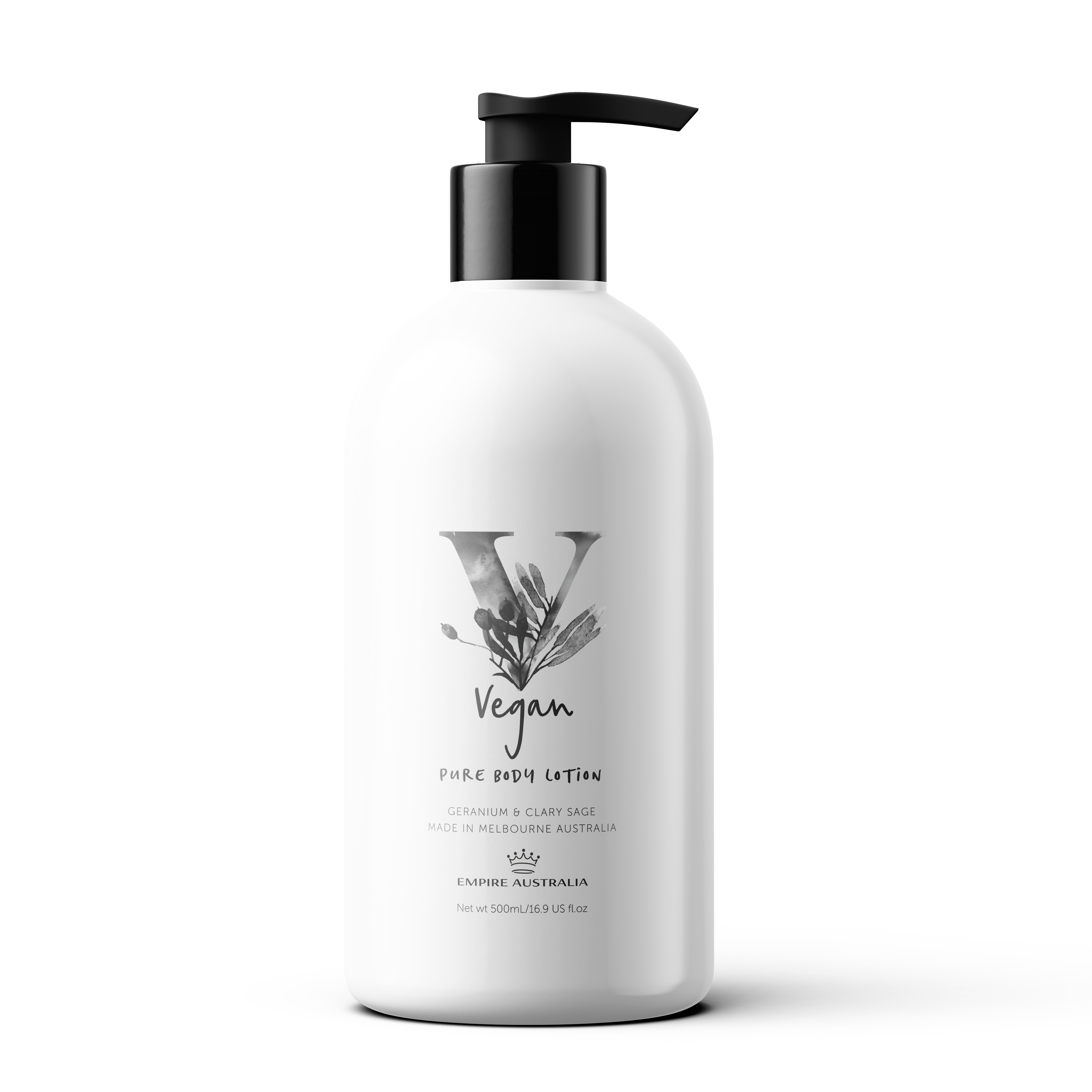 Лосьон для тела EMPIRE AUSTRALIA с маслами герани и мускатного шалфея, коллекция VEGAN, 500мл