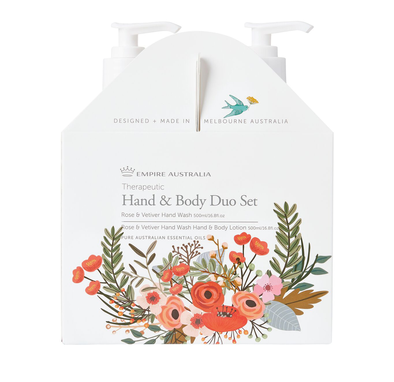 Дуэт жидкого мыла для рук и лосьона для тела EMPIRE AUSTRALIA с маслами розы и ветивера